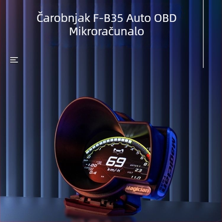 Magician OBD LCD mjerač automobila — LED zaslon, 12V, RPM, temperatura vode, brzina vozila