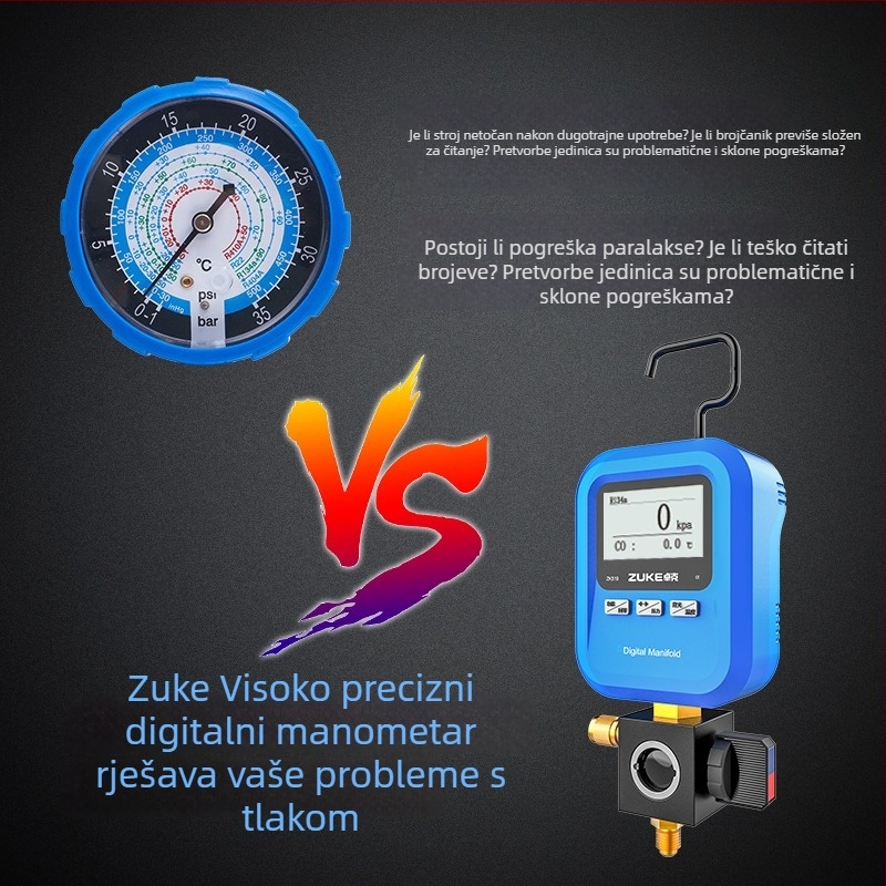Zoke zk-519 digitalni manometar za automobilsku klimatizaciju, punjenje rashladnog sredstva