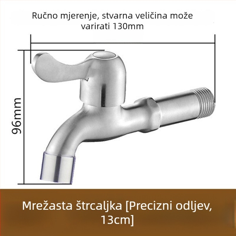 Ugradbena slavina za perilicu od nehrđajućeg čelika, keramički ventil, promjer sjedišta 20 mm, ulaz/izlaz 20 mm