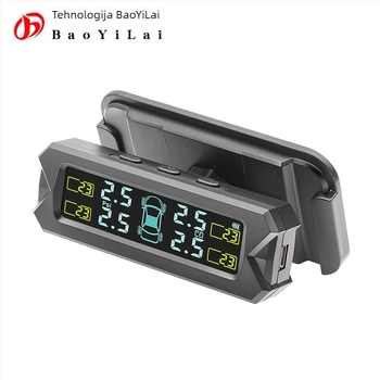 Solarno napajani vanjski TPMS za automobile s zaslonom, praćenje tlaka i temperature guma, model TY08