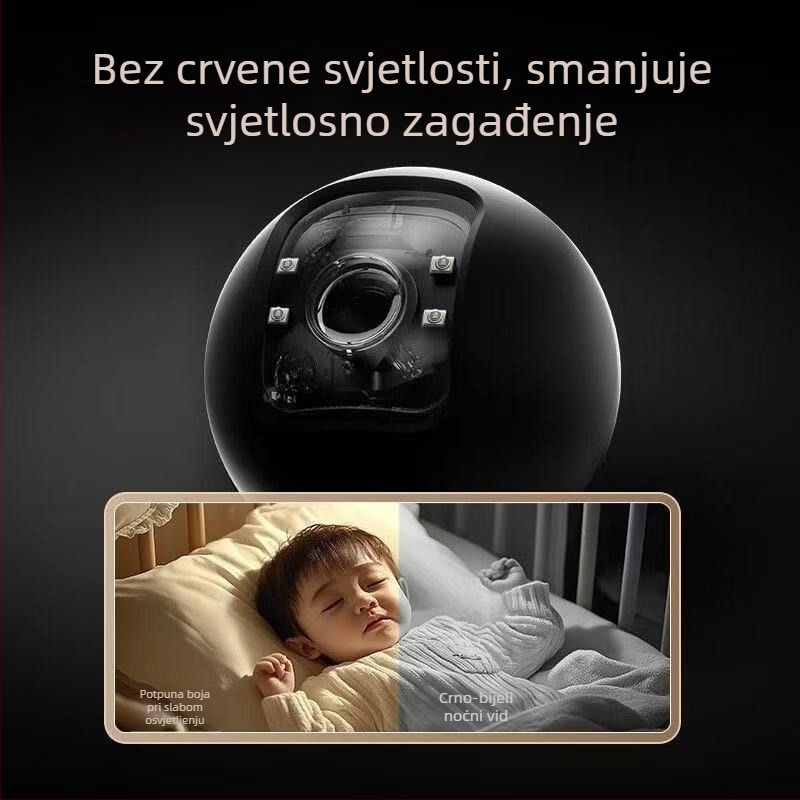 Inteligentna unutarnja kamera za nadzor s 360° pokrivenošću i noćnim vidom (1080p, 4mm objektiv, skladištenje u oblaku)