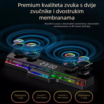 Bluetooth stolni zvučnik 20W, Bluetooth 5.0, raspon frekvencija 100 Hz-20 kHz, SNR ≥75 dB, domet 15 m