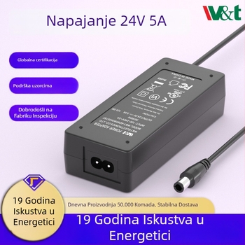 Dvostruki izlaz napajanje: 24V 5A (120W) i 12V 10A, ulaz 100-240VAC, model xk24120, marka W&T, za medicinsku opremu