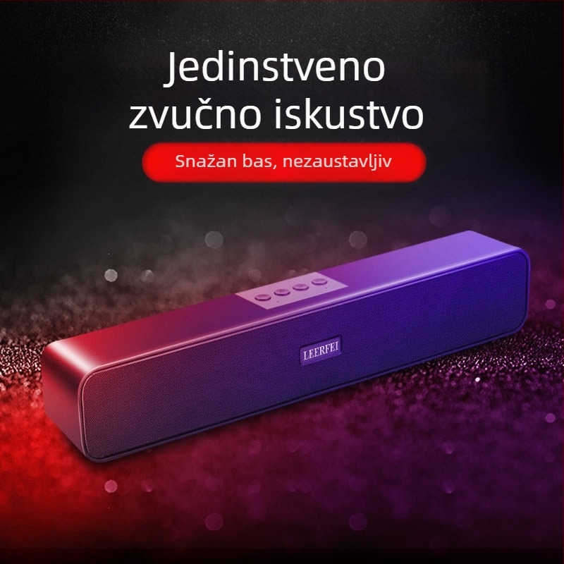 Soundbar s subwooferom, Bluetooth 5.0, 2 zvučnika, 5W izlaz, 100Hz-20kHz, ugrađena baterija 2000-4000 mAh