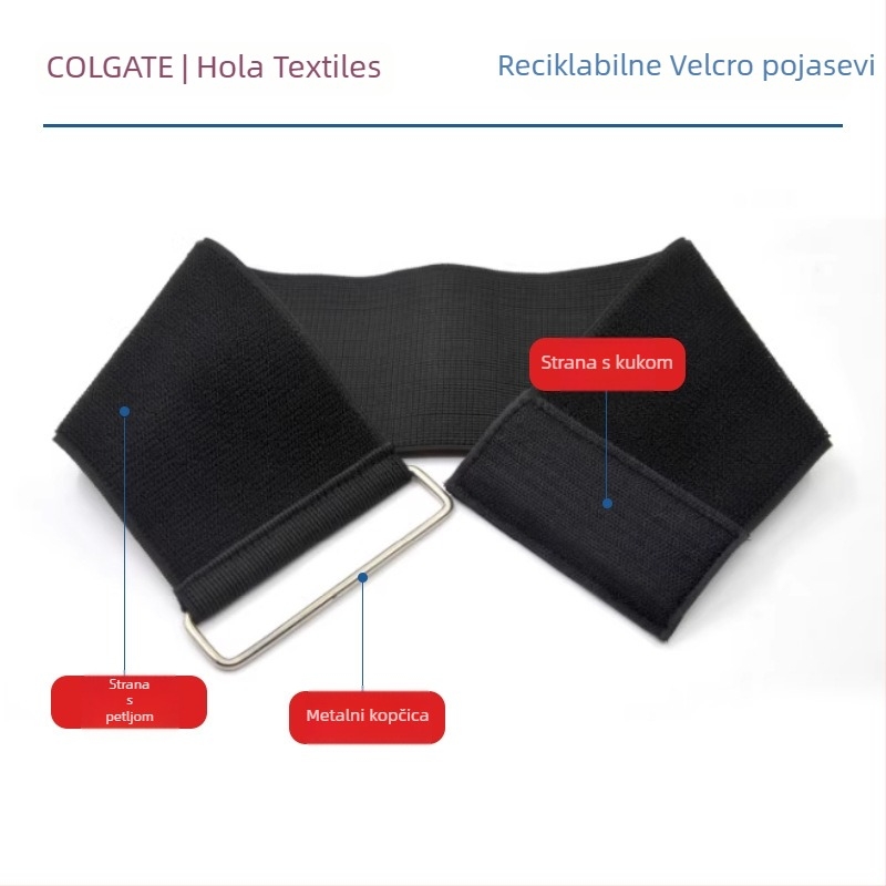 Elastična Velcro traka sa samoljepljivim zatvaračem, reverzna kopča, podesiva, miješani materijal