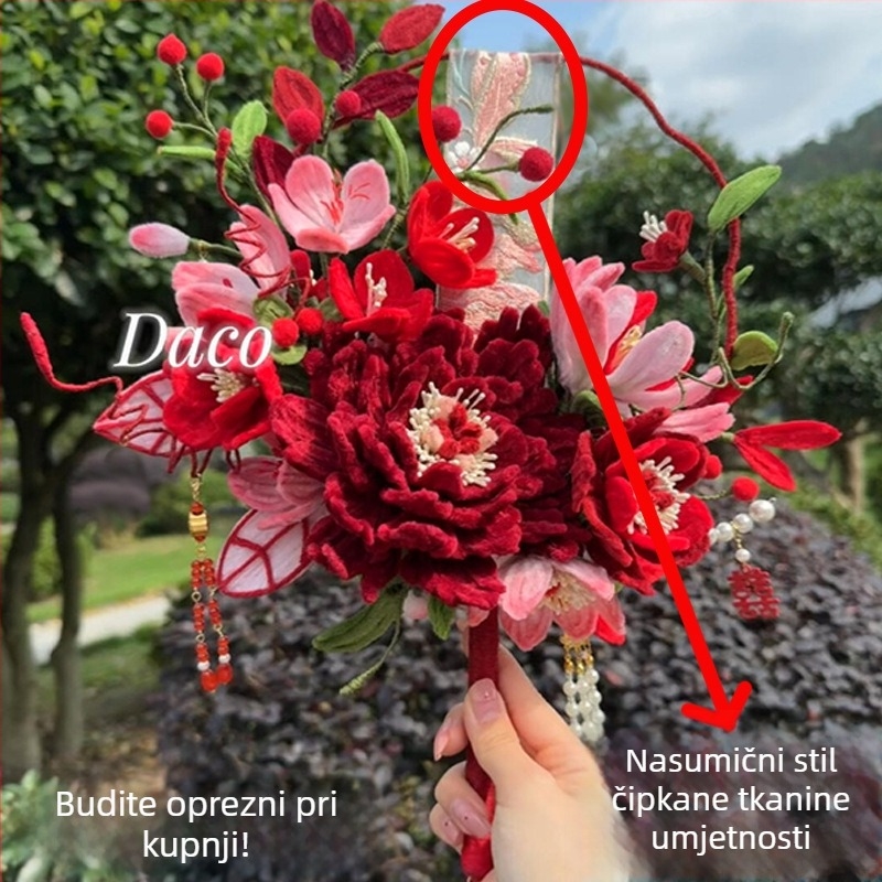 DIY paket za vjenčani buket s motivom okretnog štapa – tkanina, kutija za darove za svadbu, poklon najboljoj prijateljici