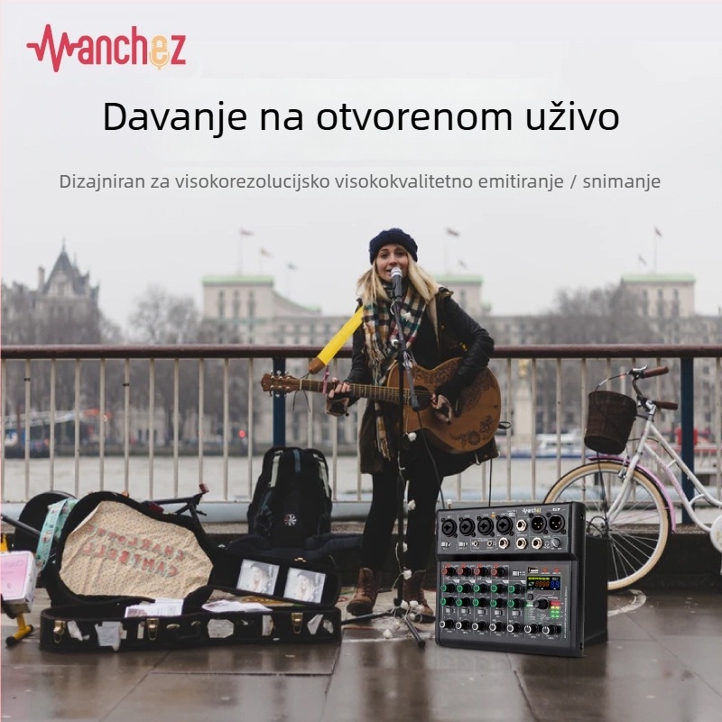 URX 7-kanalni OTG zvučna kartica mikser za mobilno livestreamanje i profesionalno snimanje na PC-u.