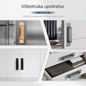 Drška za vrata od aluminijske legure – za klizna vrata, staklena i drvena vrata; model 666; stil moderni minimalistički; materijal: aluminijska legura.