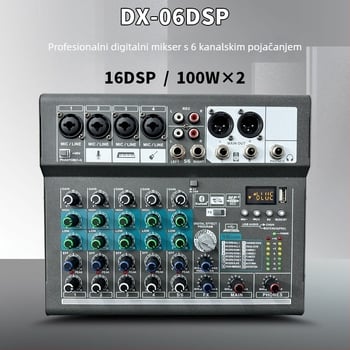 Dx-06DSP profesionalni digitalni mikser sa pojačalom za kućni karaoke, USB snimanje na računalu i pojačalo za videokonferencije