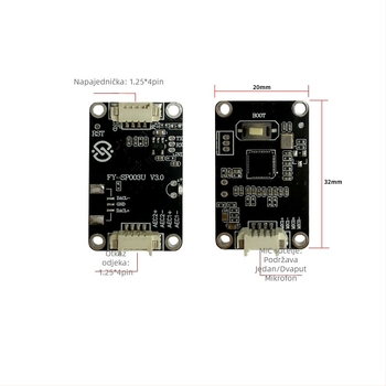 USB mikrofonski modul s otklanjanjem eha i inteligentnim smanjenjem šuma, FY-SP003U, USB 2.0 sučelje Plug-and-Play, podržava Iflytek unosni način i vizualno zvono na vratima