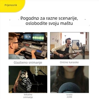 Voice Tone Q12 USB 2-kanalni mini miks za računalo za snimanje i prijenos uživo (220V, 5W, stereo)