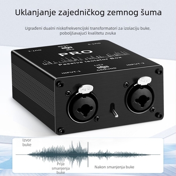 TITAK Hta003q audio izolator sa 6,35 mm XLR priključkom za smanjenje šuma i zaštitu miksera