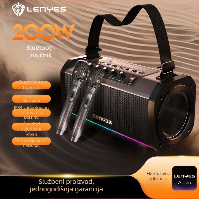 Vanjski prenosni Bluetooth zvučnik, 80W, ugrađena baterija 6000mAh, IPX4, 100 Hz–20 kHz, Bluetooth 5.3
