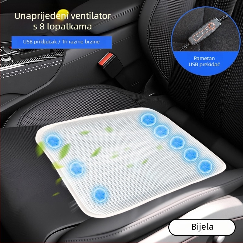 Auto jastuk za sjedalo s ledenom pločom, pamukom punjenje, hlađenje i ventilacija, ljetna uporaba