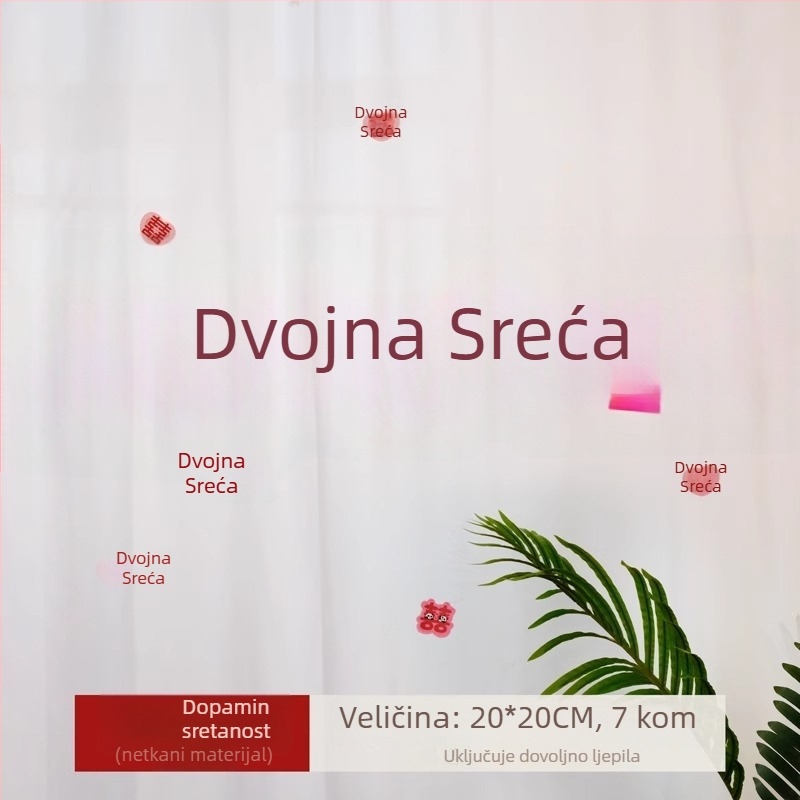Dekorativni rekviziti za svadbeni prostor – simbol Dvostruke sreće, papirni materijal s trakama; prikladno za svadbenu ceremoniju; broj proizvoda: Dopamine Happy Character Pull Flower