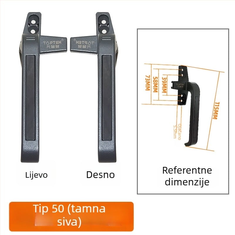 Kvaka za prozor – SNHU-406, cinkova legura, premaz sprejem, univerzalni model, moderan minimalistički stil