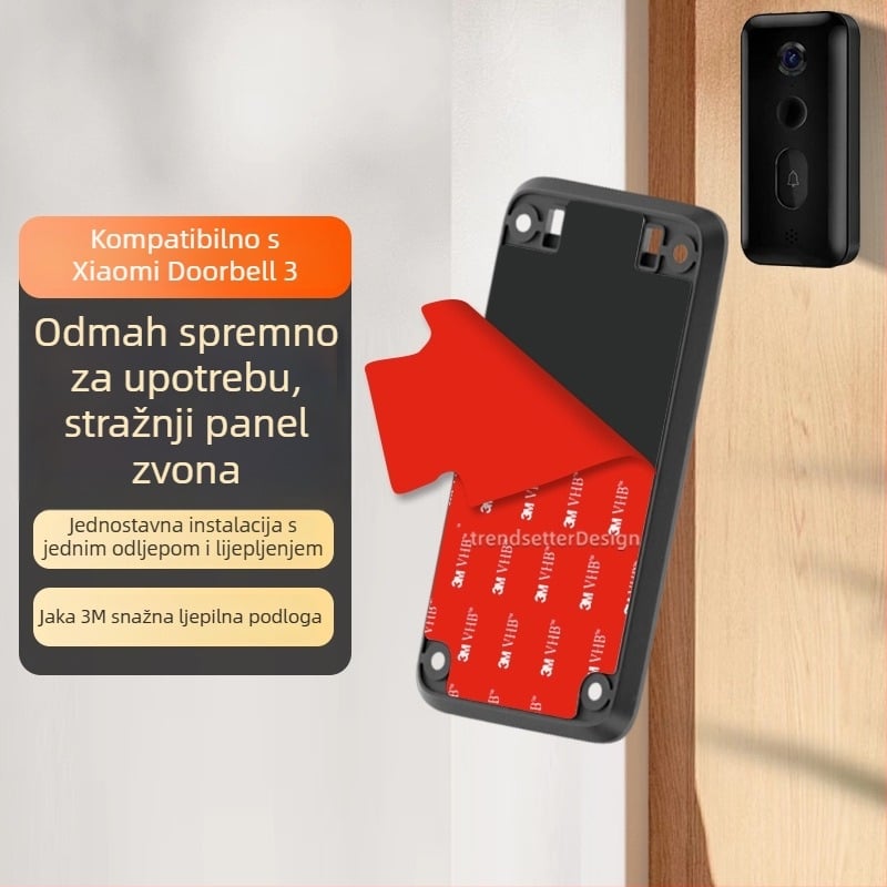 Ljepljivi adheziv za stražnju ploču zvona Xiaomi Mijia Smart Doorbell 3 | Model THS-xm3 | Materijal: PS+PP+silika gel | Tip: Sigurnosni/alarmni dodatak | Svrha: Ljepilo za stražnju ploču zvona