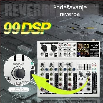 Gabby Electronics MR-60: profesionalna audio mješalica 6/8 kanala s efektima Bluetooth i USB | 50W