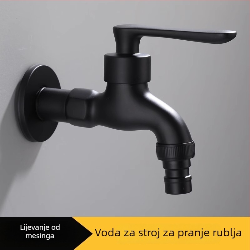 Zidna slavina za umivaonik, hladna voda, 4 točke ulaza/izlaza, bakrena jezgra ventila
