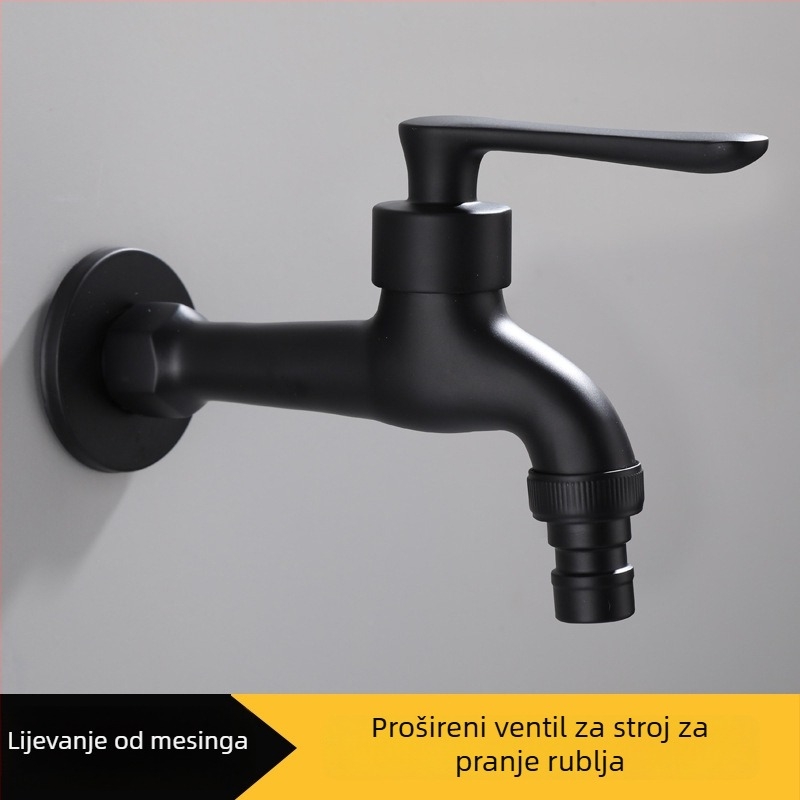 Zidna slavina za umivaonik, hladna voda, 4 točke ulaza/izlaza, bakrena jezgra ventila