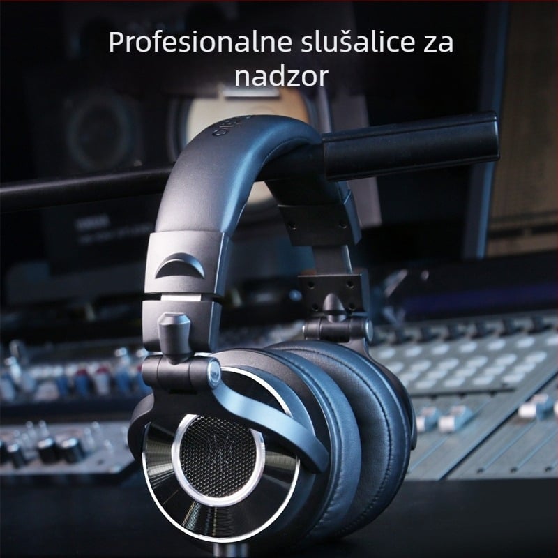 Žično studijsko slušalice s mikrofonom, tri-frekvencijski uravnoteženi, 20–20 kHz, 38 Ω, 3,5/6,5 mm ravni utikač