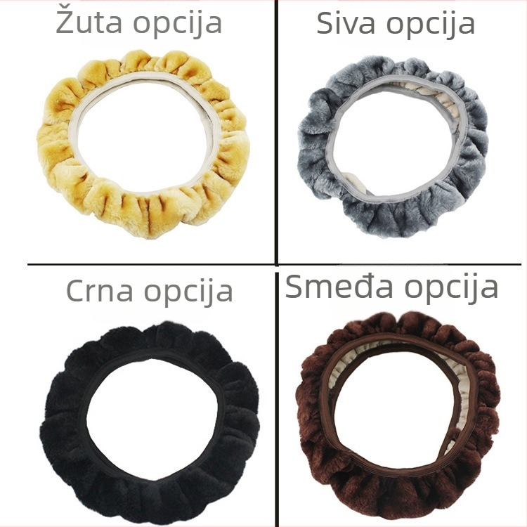 Zimska plišana navlaka za volan, univerzalna prilagodba, materijal: umjetni pliš, ugradnja: općenito