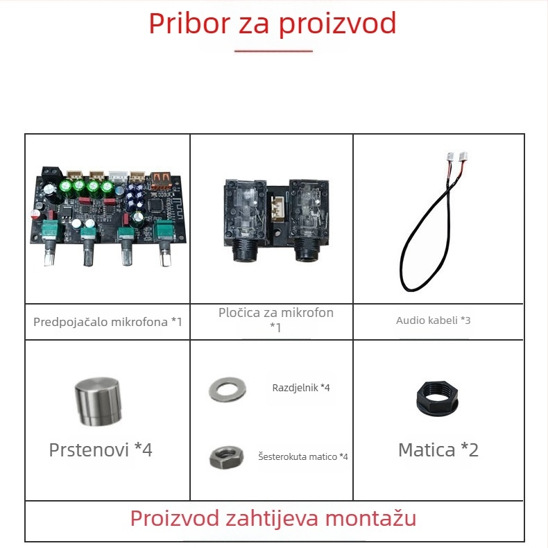 The Beauty of Sound Amp Ploča mikrofonskog pretpojačala za karaoke s DSP miksom, reverbom i anti-feedback