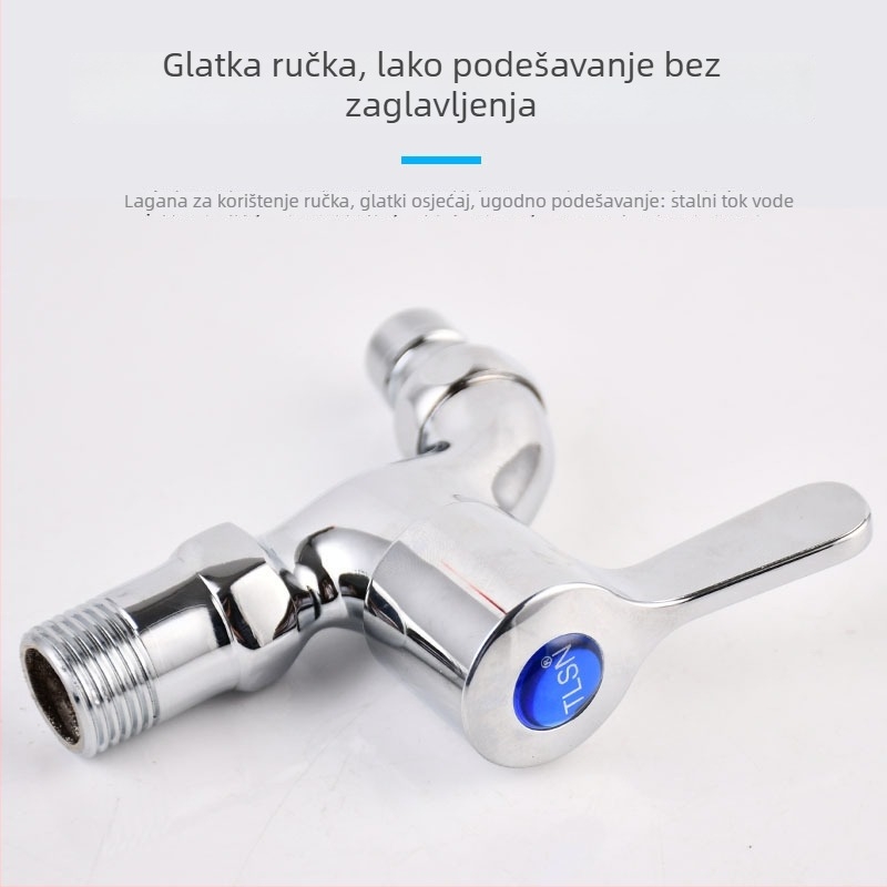 Kran za perilicu rublja, ugradbeni zid, bakreni, otvaranje ključem, keramički disk ventil, elektroplatni završetak