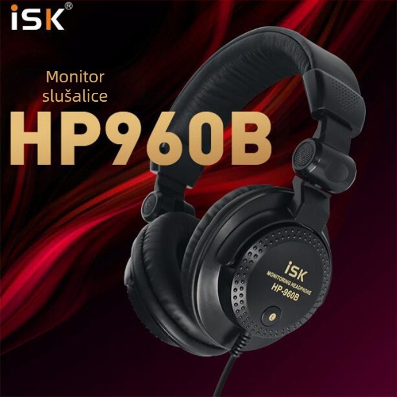 Žični ISK HP-960B slušni monitor sa zvučnom kartom – za live nastupe, DJ miksanje i snimanje u studiju; 1 godina jamstva, bez prilagodbi