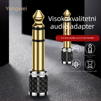 Yongwei adapter od čistog bakra 6,5–3,5 mm, 3,5 mm samica na 6,35 mm muški, za audio/video, elektronička klavijatura, mikrofon, slušalice, RoHS