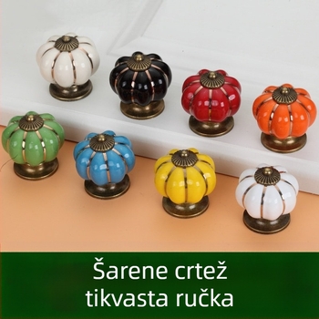 Drška za namještaj u obliku tikve — keramika i cinkova legura, elektroplating, stil Novi kineski stil, model Pumpkin, pogodna za ormariće, garderobe i ladice