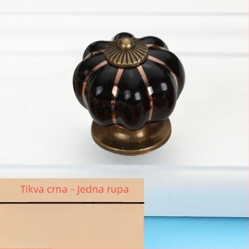 Drška za namještaj u obliku tikve — keramika i cinkova legura, elektroplating, stil Novi kineski stil, model Pumpkin, pogodna za ormariće, garderobe i ladice