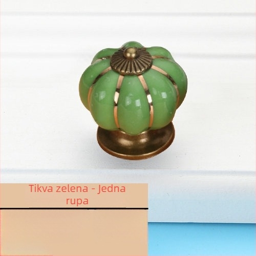 Drška za namještaj u obliku tikve — keramika i cinkova legura, elektroplating, stil Novi kineski stil, model Pumpkin, pogodna za ormariće, garderobe i ladice