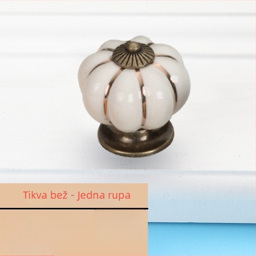 Drška za namještaj u obliku tikve — keramika i cinkova legura, elektroplating, stil Novi kineski stil, model Pumpkin, pogodna za ormariće, garderobe i ladice
