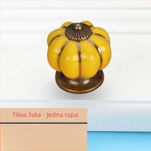 Drška za namještaj u obliku tikve — keramika i cinkova legura, elektroplating, stil Novi kineski stil, model Pumpkin, pogodna za ormariće, garderobe i ladice