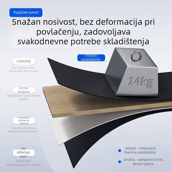 Kutija za skladištenje u prtljažniku s pregradom – sklopivi platneni organizator, mogućnost tiskanja logotipa, univerzalna kompatibilnost