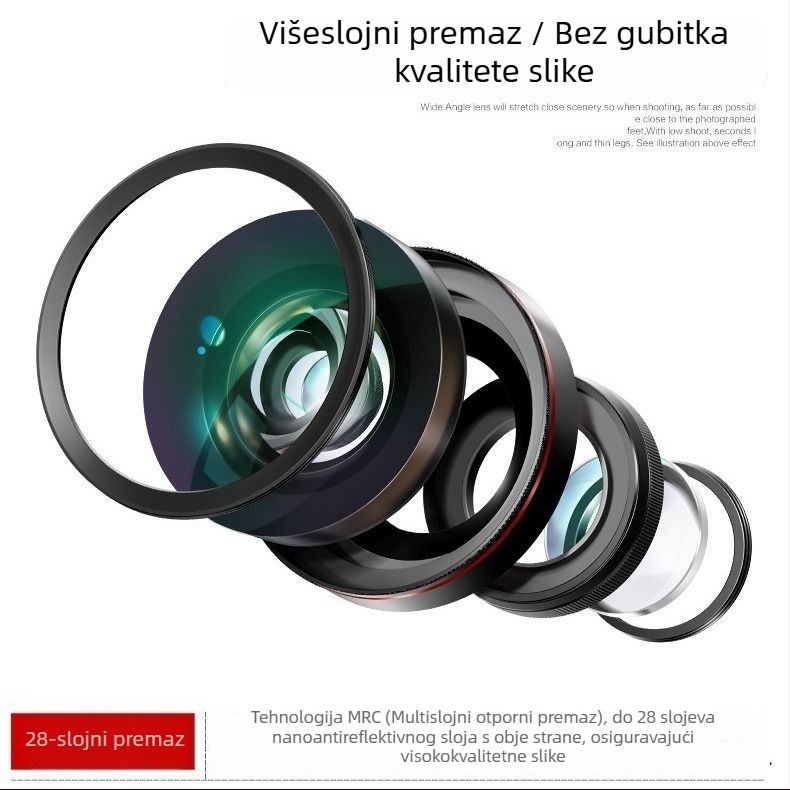 Set leća za telefon, širokokutni i makro, 12-in-1