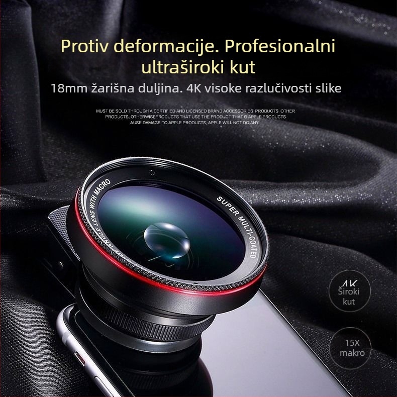 Set leća za telefon, širokokutni i makro, 12-in-1