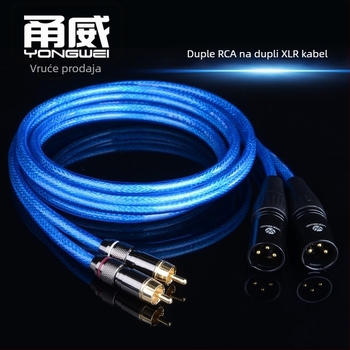 Yongwei XLR na Lotus audio kabel, dvostruki RCA na dvostruki XLR, 2-2 AV četverokonektor kabel, PVC oklop RoHS
