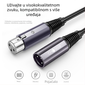 Izbalansirani audio kabel QAD24BK – jezgro od čistog bakra, bakreni vodič, pozlaćen, 1 kg