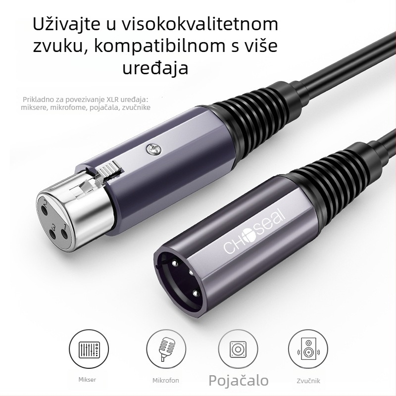 Izbalansirani audio kabel QAD24BK – jezgro od čistog bakra, bakreni vodič, pozlaćen, 1 kg
