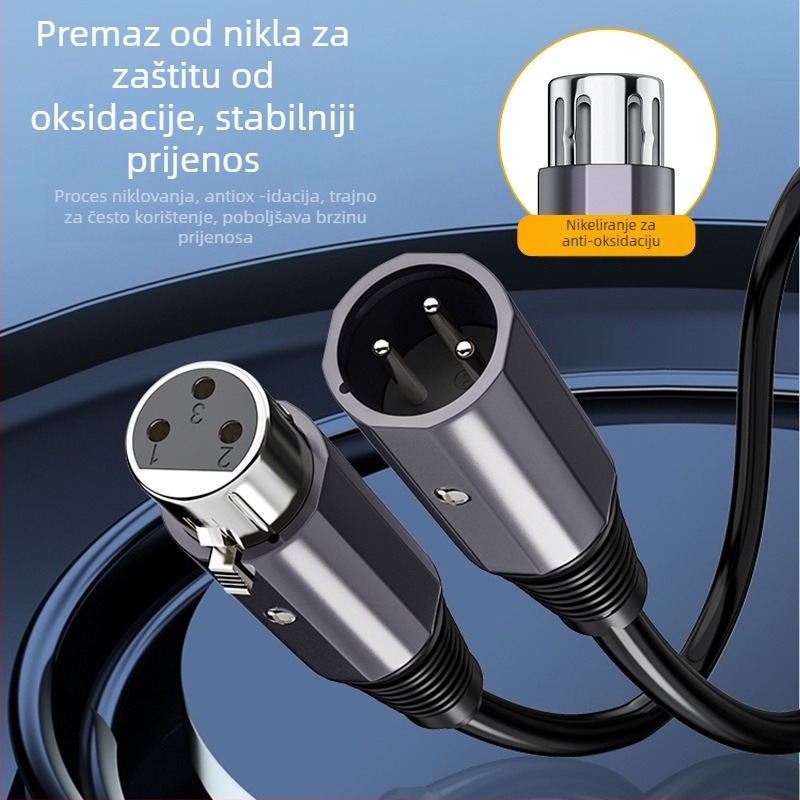 Izbalansirani audio kabel QAD24BK – jezgro od čistog bakra, bakreni vodič, pozlaćen, 1 kg
