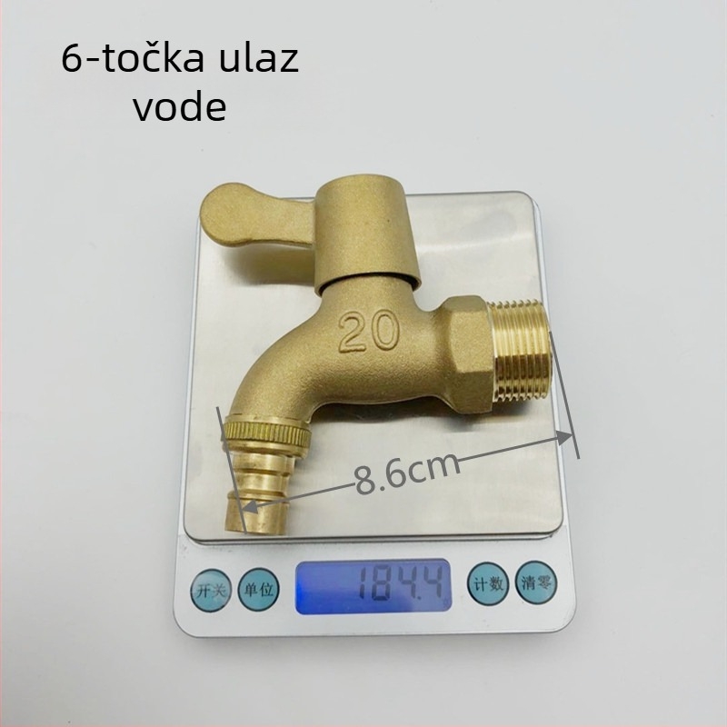 Bakrena slavina za perilicu rublja, model 1140, zidna montaža, keramičko jezgro ventila, radna temperatura 0-80°C