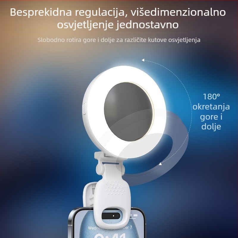 SUKEER mini svjetlo za telefon – ručna svjetiljka za livestream i selfie, tri boje temperature, ispod 10W, 3.7V, model D6