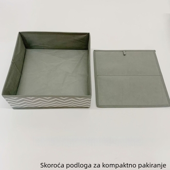 Sklopiva kutija za pohranu od poliestera s prugastim uzorkom, pregrade, kapacitet 8
