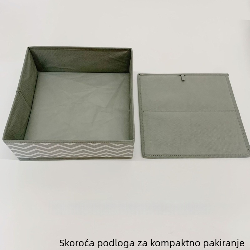 Sklopiva kutija za pohranu od poliestera s prugastim uzorkom, pregrade, kapacitet 8