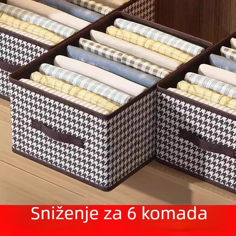Kutija za odlaganje od tkanine za odjeću, sklopiva i prijenosna, kapaciteta 0–5 L, mrežasti uzorak, za spavaću sobu
