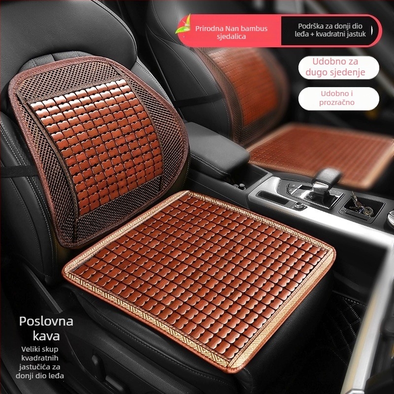 Yiju set auto sjedalica – površina od bambusovih pločica, ljetno hlađenje Ice Pad, ventilacija, trodjelna paketa za automobil s pet mjesta