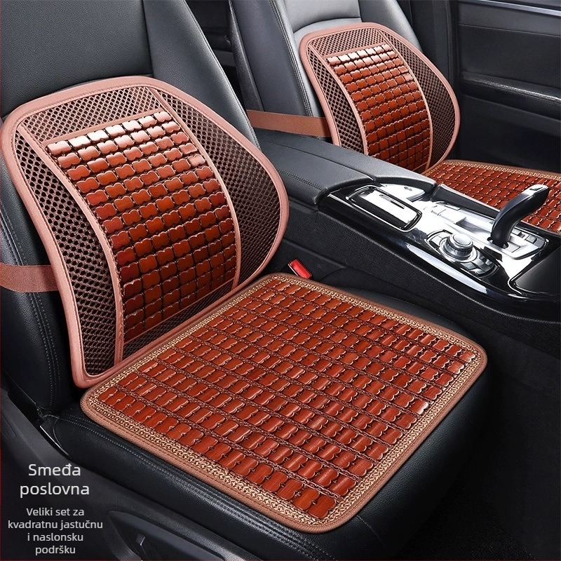 Yiju set auto sjedalica – površina od bambusovih pločica, ljetno hlađenje Ice Pad, ventilacija, trodjelna paketa za automobil s pet mjesta