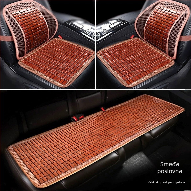 Yiju set auto sjedalica – površina od bambusovih pločica, ljetno hlađenje Ice Pad, ventilacija, trodjelna paketa za automobil s pet mjesta